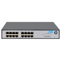 HPE JH016A, Коммутатор HPE 1420 16G Switch (16 ports 10/100/1000, unmanaged, fanless, 19")(repl. for J9560A, J9662A)