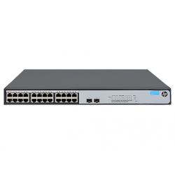 HPE JH018A, Коммутатор HPE 1420 24G 2SFP+ Switch (24 ports 10/100/1000 + 2 SFP+ 1G/10G, unmanaged, fanless, 19")